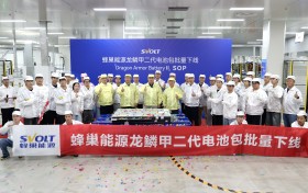 全球最大电量800V 5C三元增混电池 蜂巢能源龙鳞甲二代电池在湖州基地正式下线